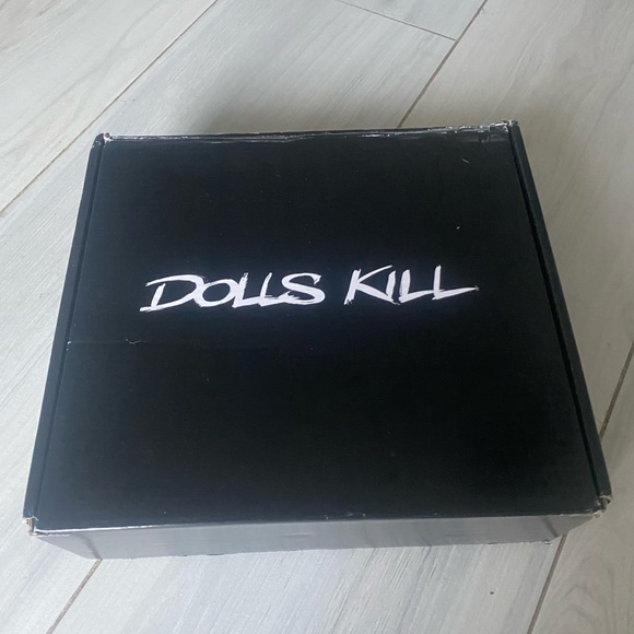 Dolls Kill x Emily The Strange | Cat You Later Platform Black / White Mary Janes - Picture 10 of 12